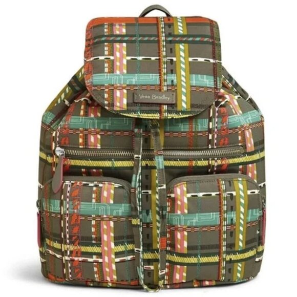 Vera Bradley Midtown City Cargo Gray  Twill Plaid Backpack main image 5